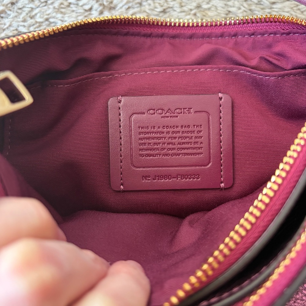 Coach Mia Crossbody Shoulder Bag In Leather Metallic Berry J1980-F80333 - Picture 11 of 11